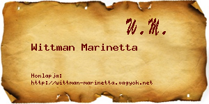 Wittman Marinetta névjegykártya